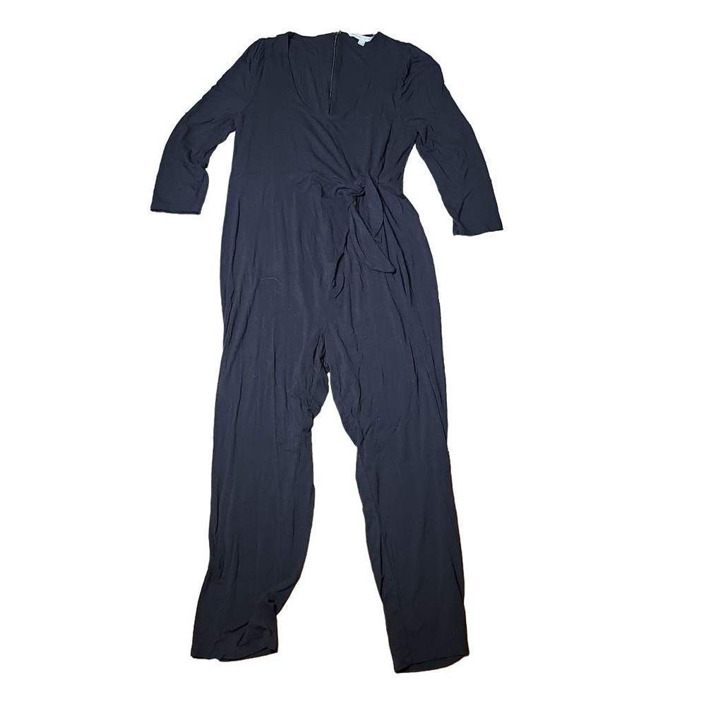 Hatch by the nines stretch maternity tie detail black long sleeve body suit romp